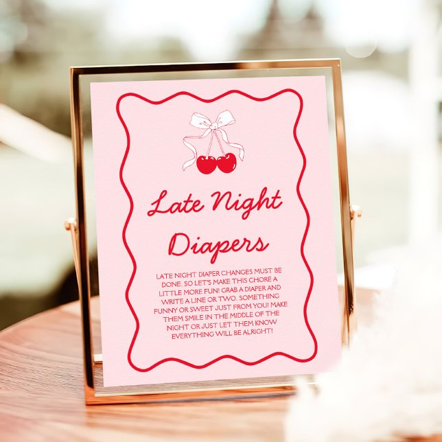 Poster Jogo de Fraldas Noturnas de Cherry Chá de fraldas (Criador carregado)