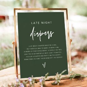 Poster Jogo de Fraldas Noturnas MARLO Boho Floresta Verde
