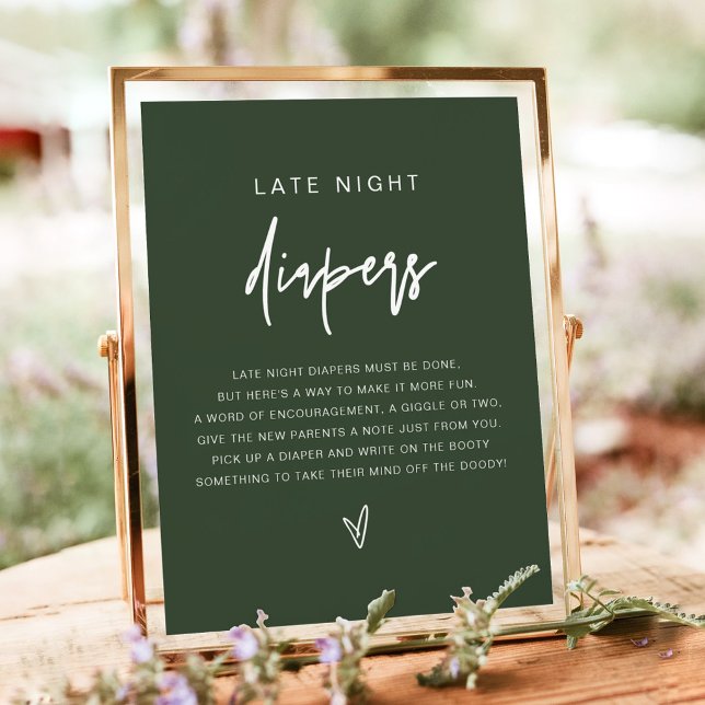 Poster Jogo de Fraldas Noturnas MARLO Boho Floresta Verde (Criador carregado)