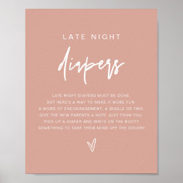 Poster Jogo de Fraldas Noturnas Pink Blush Boho