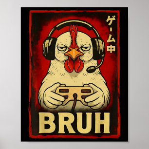 Poster Jogo de Frango Bruh Vídeo Engraçado de Frango Jogo