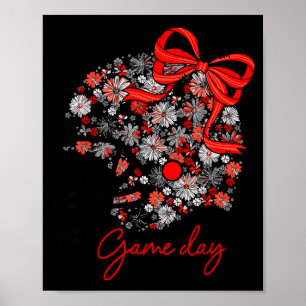 Poster Jogo de Futebol Floral Dia da Garota da Equipe Sri