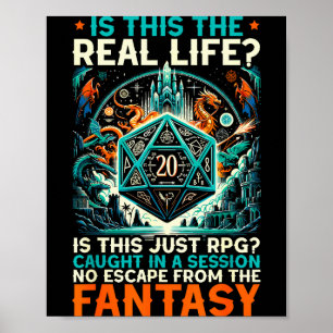 Poster Jogo de Interpretação de Papéis Rpg Mestre D20 Mes