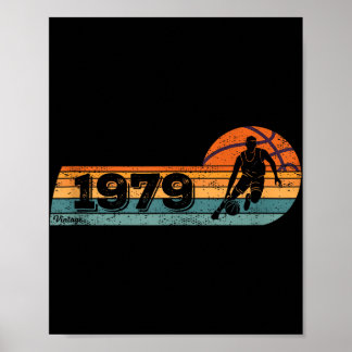 Poster Jogo de jogador de basquete Vintage Nasceu em 1979