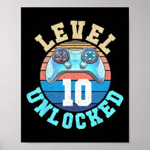 Poster Jogo de Jovens Jogadores Nível 10 Desbloqueados Jo