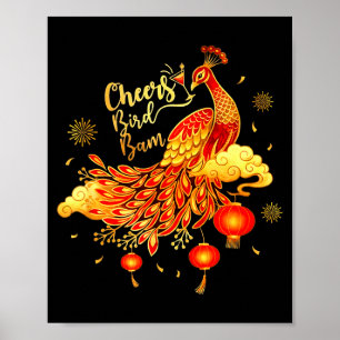 Poster Jogo de Mahjong de Ervilha Vivas Bam Chinês