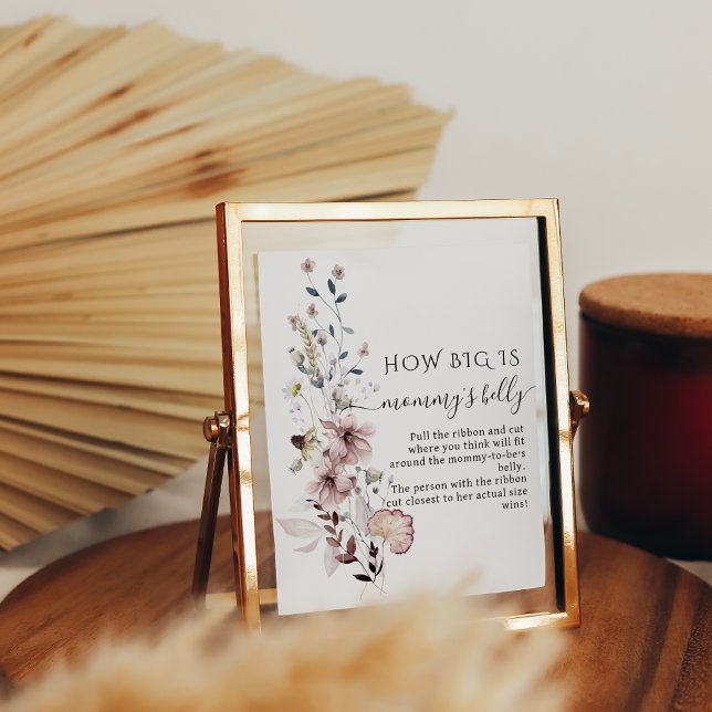 Poster Jogo de Mamãe de Chá de fraldas de flor selvagem (Criador carregado)