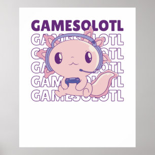 Poster Jogo De Palavra Engraçado Axolotl Para Gamers