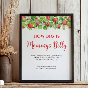 Poster Jogo de Placa de Morango Quão Grande é a Barriga d