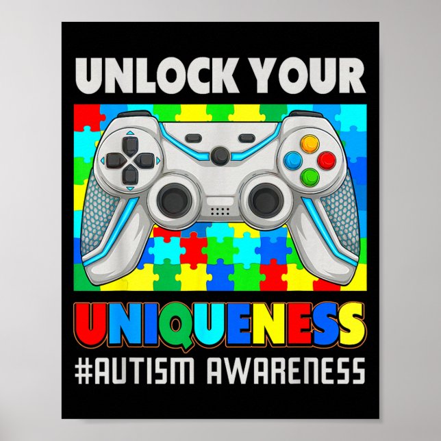 Poster Jogo de puzzle de videogame fofo para conscientiza (Frente)