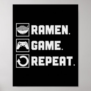 Poster Jogo de Ramen Repetir Vídeo Games Console Jogador