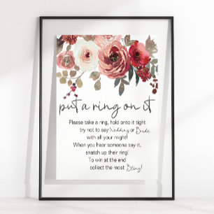 Poster Jogo de Rosas Florais Vermelhas e Rosadas Put A Ri