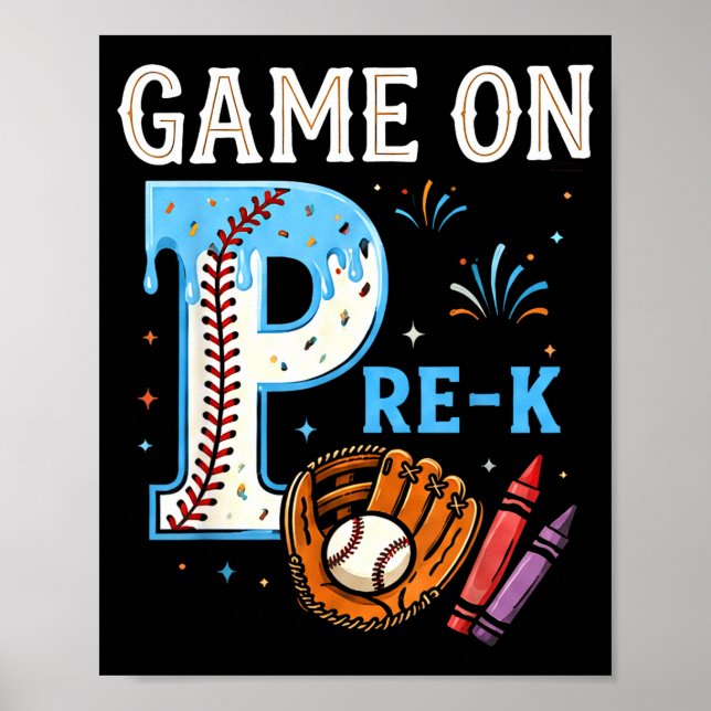 Poster Jogo de sorvete pingando beisebol de volta às aula (Frente)