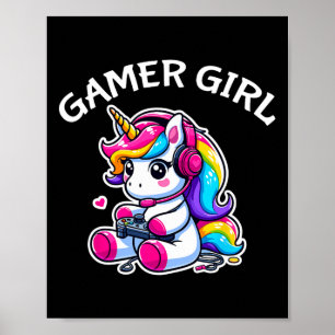 Poster Jogo de vídeo bonito Jogo Jogo Jogo Unicorn Gamer