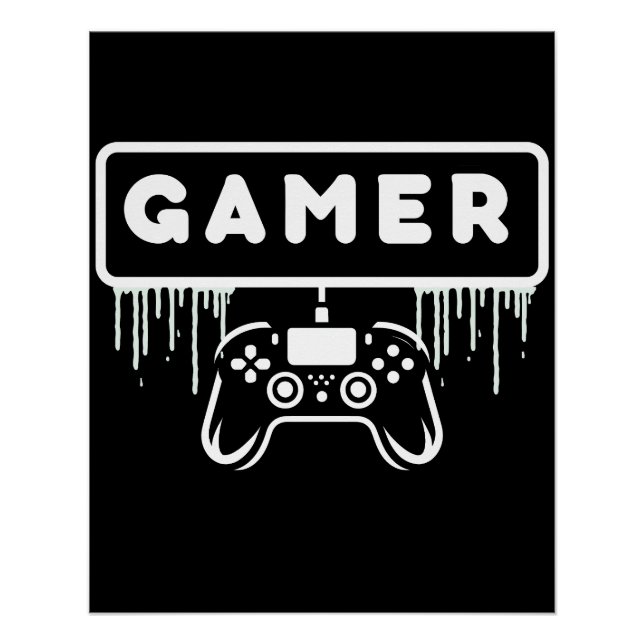 Pôster jogo de vídeo com controlador de gamer retrô (Frente)