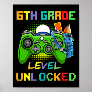 Poster Jogo De Vídeo Desbloqueado De Nível 6