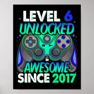 Poster Jogo De Vídeo Desbloqueado De Nível 6 Anos, 6 Bi