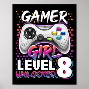 Poster Jogo de vídeo desbloqueado Nível 8 - 8º aniversári