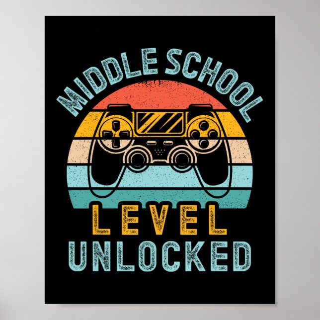 Poster Jogo De Vídeo Desbloqueado No Nível Da Escola Secu (Frente)