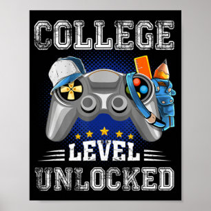 Poster Jogo de vídeo desbloqueado no nível da faculdade d