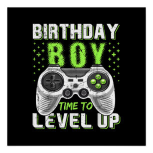 Pôster Jogo de Vídeo do Birthday Boy Level Up