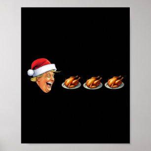 Poster Jogo de Vídeo do Natal Trump Comendo Peru
