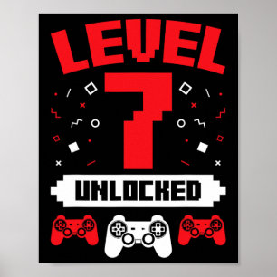 Poster Jogo de Vídeo Jogo Aniversário Gamer De 7 Anos 1