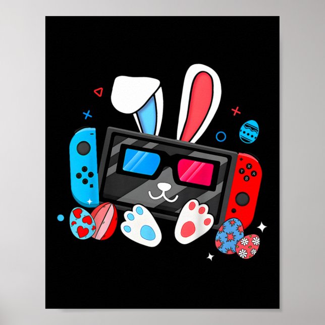 Poster Jogo de Vídeo Ovos Coelhinhos Páscoa Boinas (Frente)