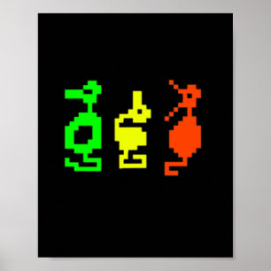 Poster Jogo de Vídeo Retro Aventura de 8 bits Dragão 