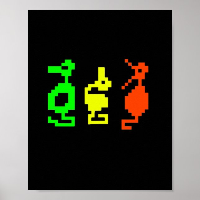 Poster Jogo de Vídeo Retro Aventura de 8 bits Dragão  (Frente)