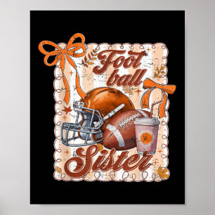 Poster Jogo Dia Retro Touchdown Temporada Futebol Irmã Ou