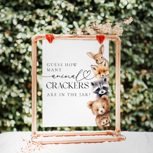 Poster Jogo do Chá de fraldas Moderno de Animais da Flore (Criador carregado)