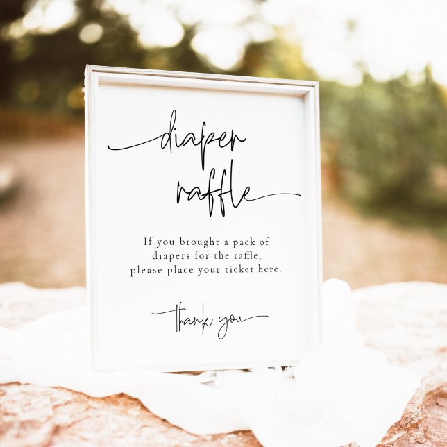 Poster Jogo do Chá de fraldas Raffle da Fralda Whimsical (Criador carregado)