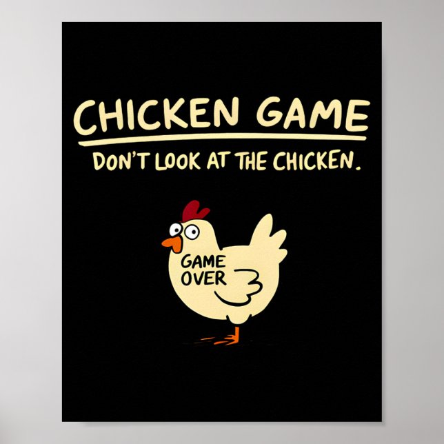 Poster Jogo do Frango Não Olhe para o Frango Frango Engra (Frente)