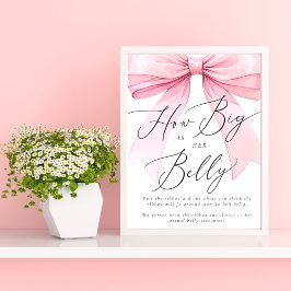 Poster Jogo do Tamanho da Barriga Coquete Rosa