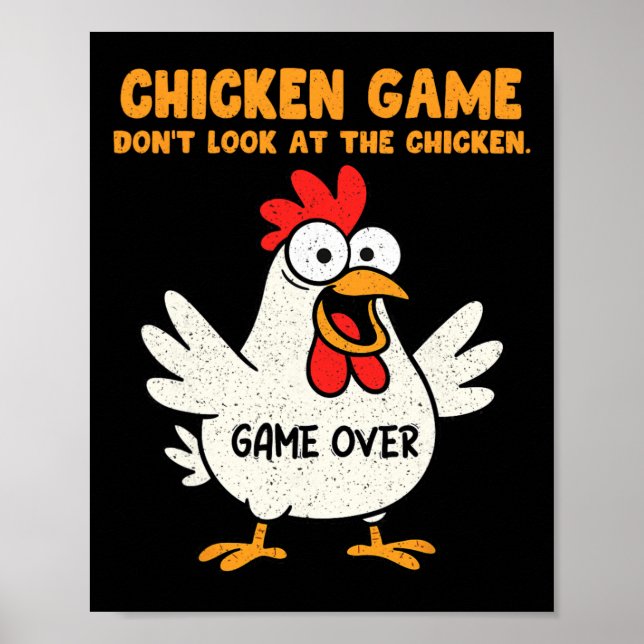 Poster Jogo Engraçado de Frango Não Olhe para a Animação  (Frente)