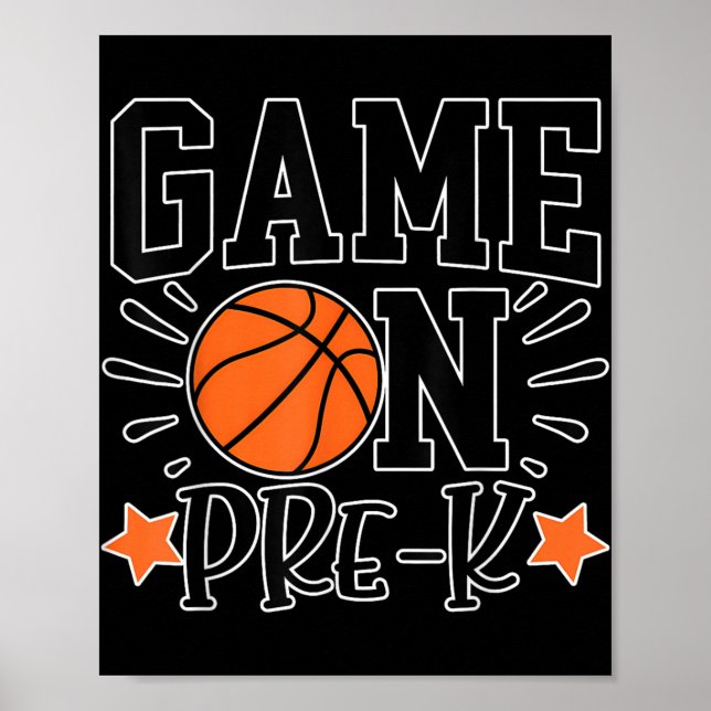 Poster Jogo Engraçado Em Pré-k Crianças De Basquete Espor (Frente)