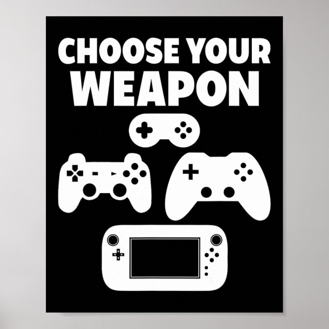 Poster Jogo Engraçado Escolha Sua Arma (Frente)