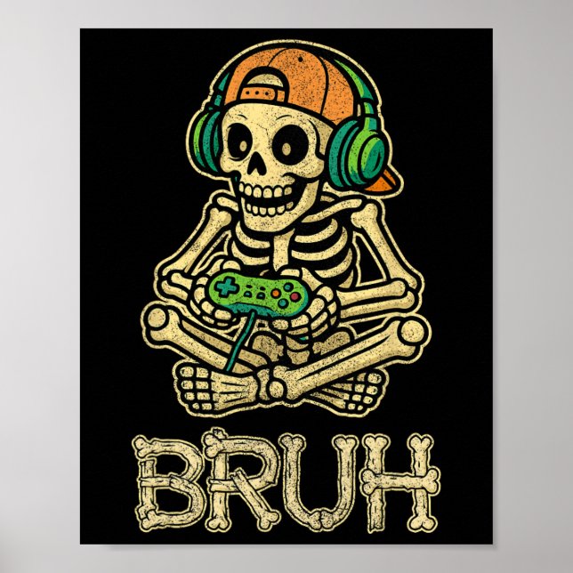 Poster Jogo Engraçado Skeleton Jovens Jovens Jovens Jogos (Frente)