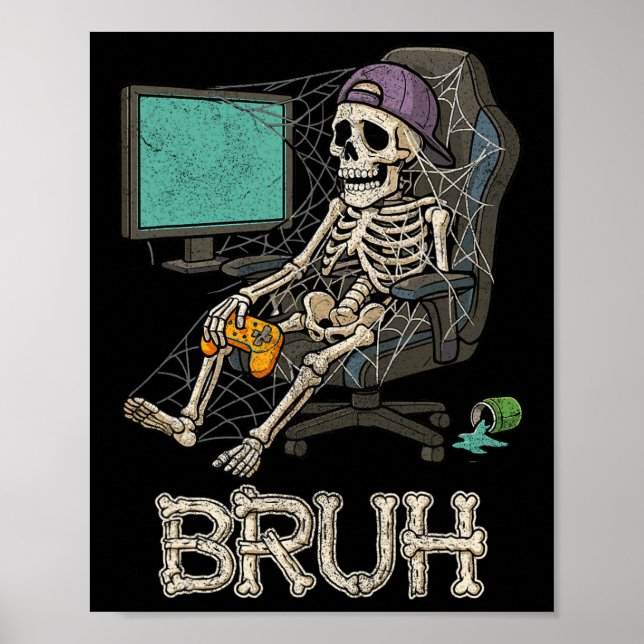 Poster Jogo Engraçado Skeleton Jovens Jovens Jovens Jogos (Frente)
