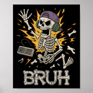 Poster Jogo Engraçado Skeleton Jovens Jovens Jovens Jogos