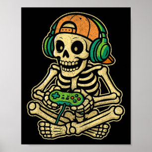 Poster Jogo Engraçado Skeleton Jovens Jovens Jovens Jogos