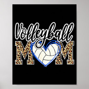 Poster Jogo Engraçado Volei Feminino Bola de Leopardo Mãe
