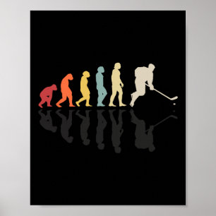 Poster Jogo Esportivo de Jogador de Hóquei no Gelo Vintag