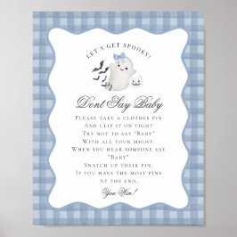 Poster Jogo Fantasma Boo Pequeno Azul Pastel Não Diga Beb