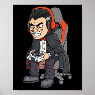 Poster Jogo Halloween Vampiro Assustador Garotos Jovens