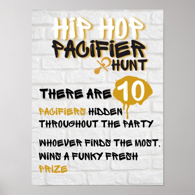 Poster Jogo Hip Hop Pacifier Hunt Urban Chá de fraldas (Frente)
