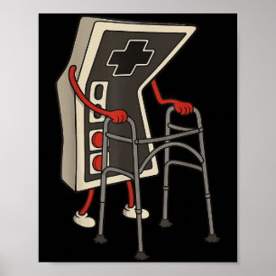 Poster Jogo Jogador Antigo Engraçado Jogos Retro 80s 90s 