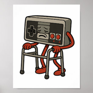 Poster Jogo Jogador Antigo Engraçado Jogos Retro 80s 90s 