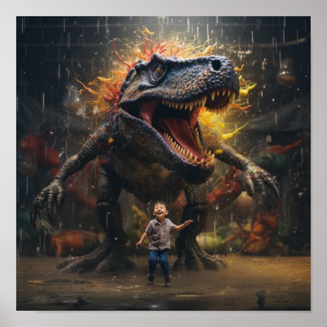 Poster Jogo Majestoso Gigante Dinossauro Gigante e Pequen (Frente)